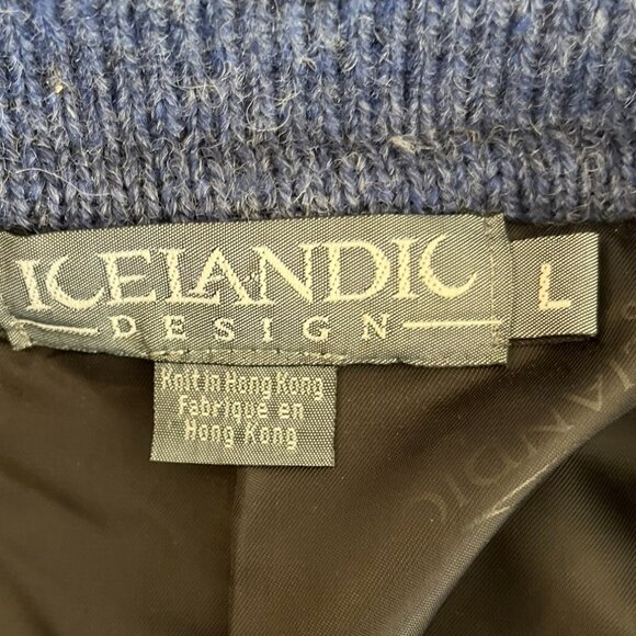 Icelandic Design 100% Lined Wool Fair Isle Duck Full Zip Sweater Sz Lr - Picture 8 of 10
